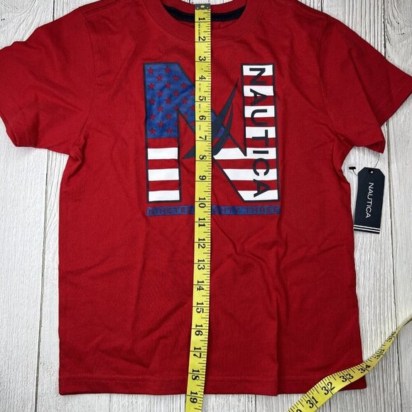 Nautica T Shirt Boys Size‎ 7 Crew Neck Logo Graphic Tee 7x - Picture 6 of 7
